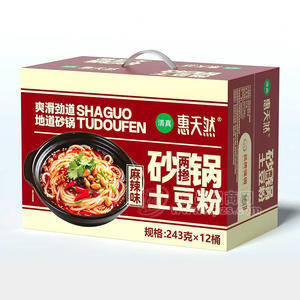 惠天然麻辣味砂锅两掺土豆粉方便食品243gx12桶