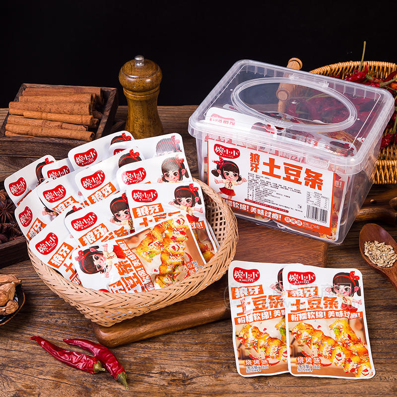 婉小小烧烤味狼牙土豆条休闲食品1x50包
