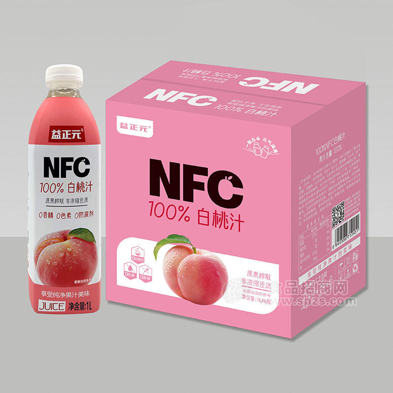 益正元NFC100%白桃汁果汁饮料1LX6瓶