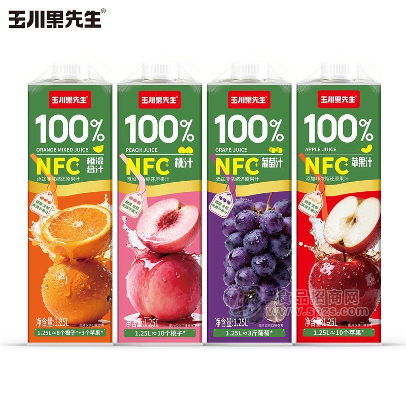 玉川果先生100%NFC葡萄汁果汁饮料1.25L