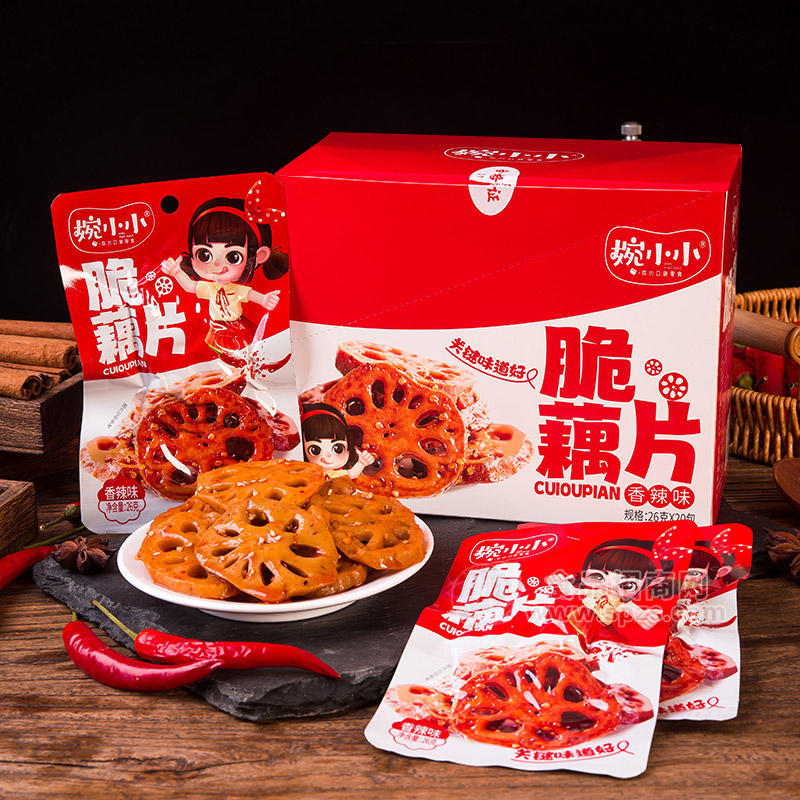 婉小小香辣味脆藕片休闲食品26gx20包