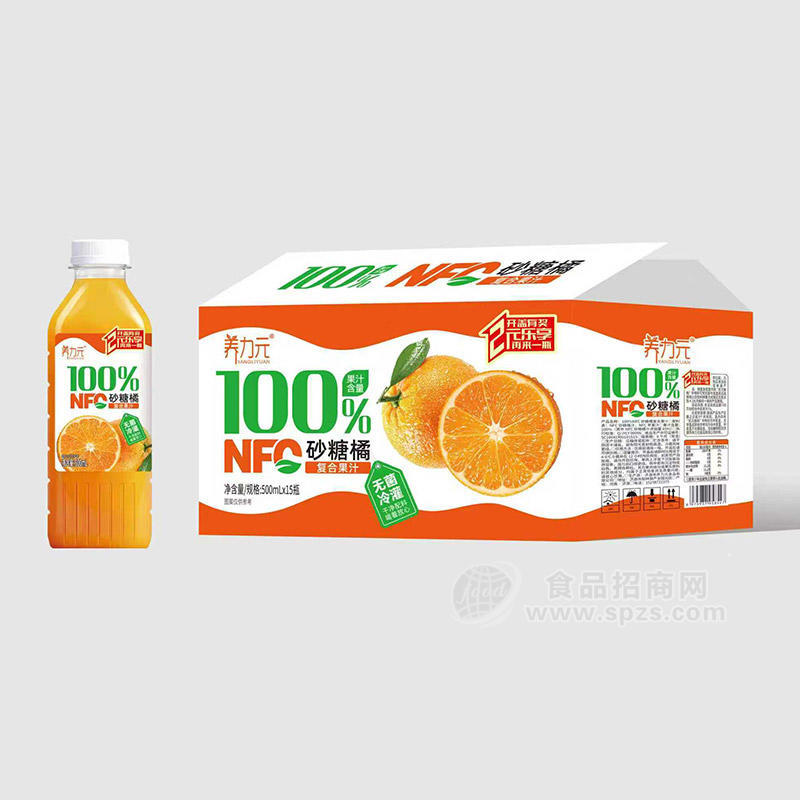 养力元100%砂糖橘复合果汁饮料500mlx15瓶