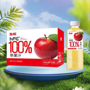 妙畅箱装NFC100%苹果汁饮料500mlx15瓶