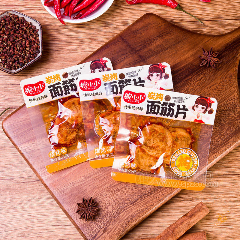婉小小烧烤味炭烤面筋片休闲食品26g