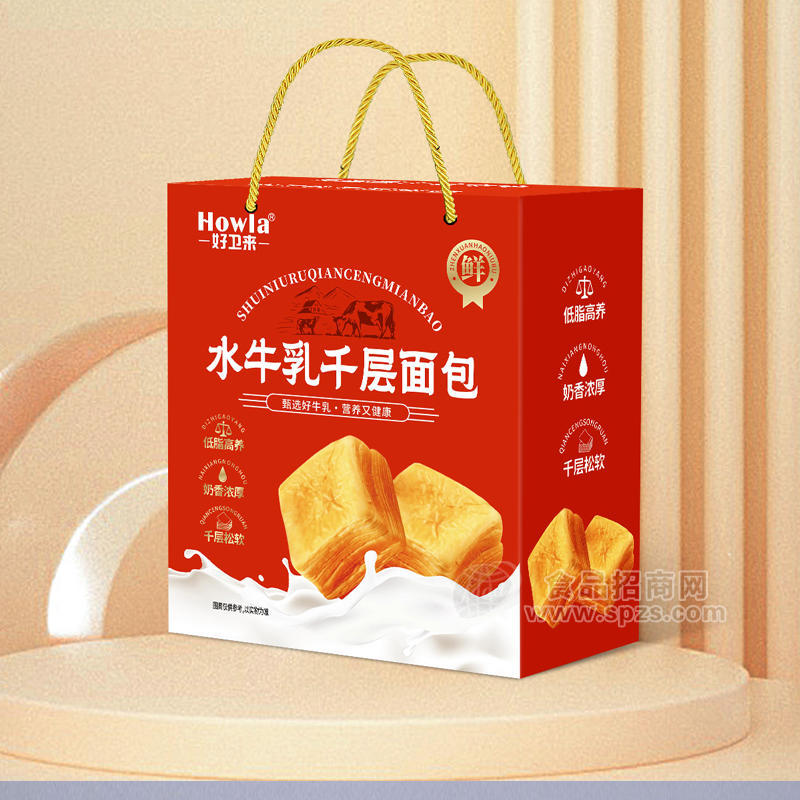 好卫来礼盒装水牛乳千层面包休闲食品烘焙食品