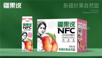 疆果说NFC100%石河子蟠桃汁果汁饮料1LX8盒