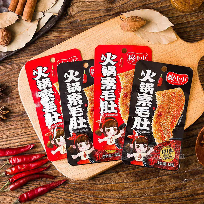 婉小小多种口味火锅素毛肚休闲食品18g