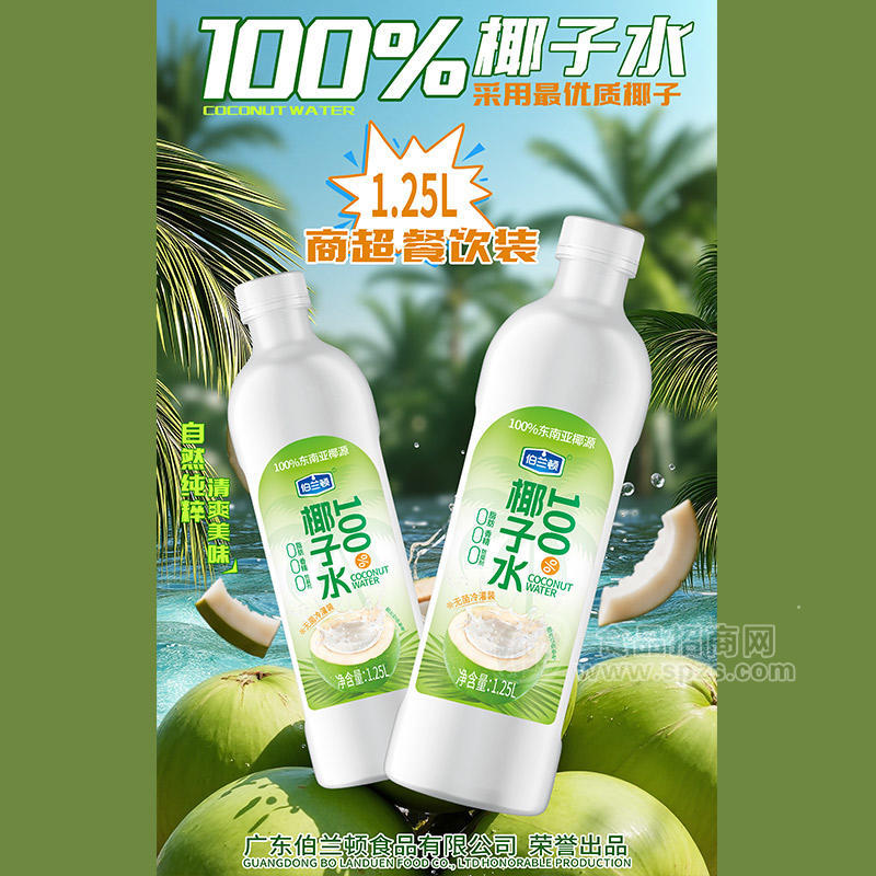 伯兰顿椰子水植物蛋白饮料1.25L