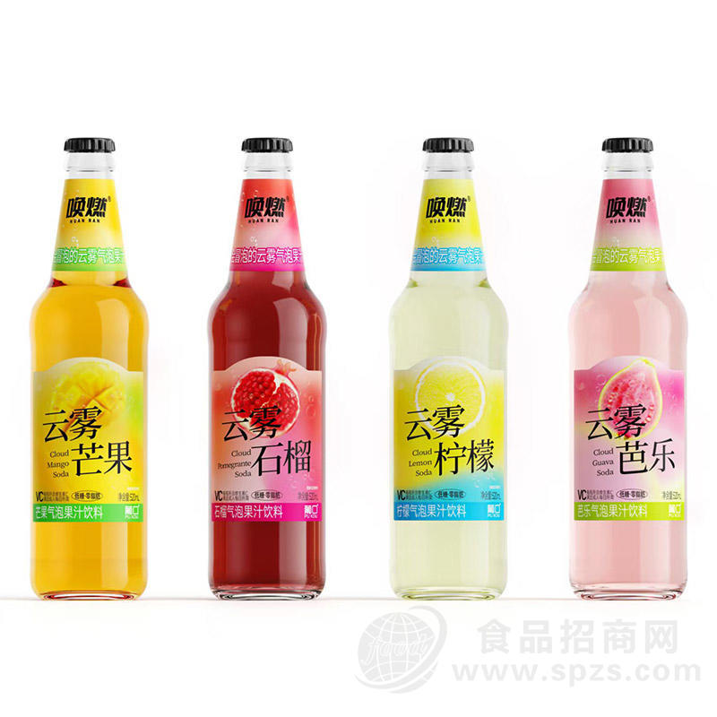 唤燃多种口味气泡果汁饮料520ml