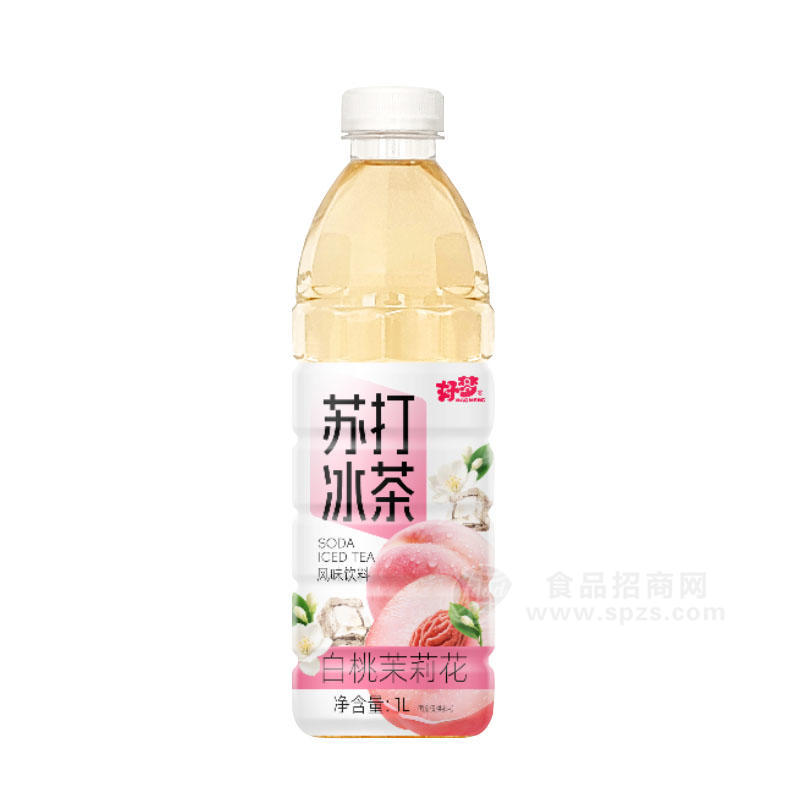 好梦苏打冰茶白桃茉莉花风味饮料1L