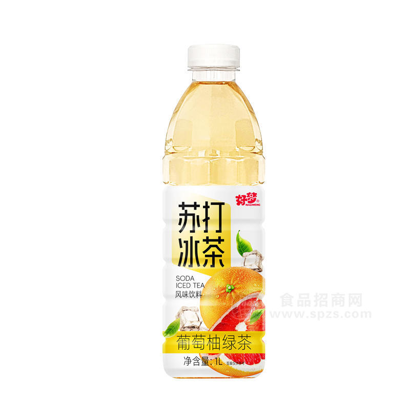 好梦苏打冰茶葡萄柚绿茶风味饮料1L