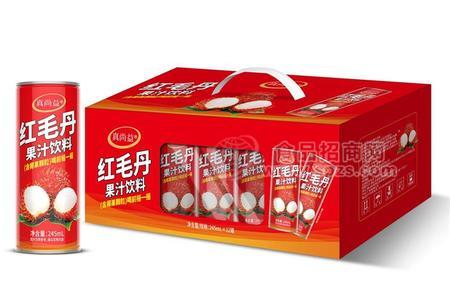 真尚益红毛丹果汁饮料245mlx12罐