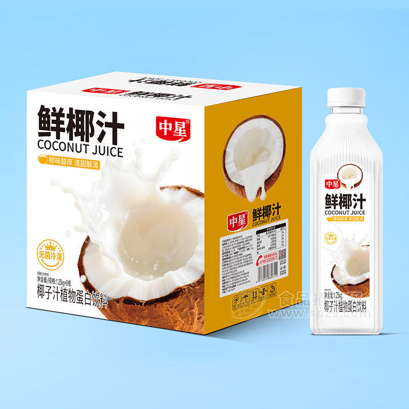 中星鲜椰汁植物蛋白饮料1.25kgx6瓶