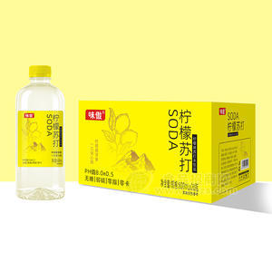 味傲柠檬味苏打水饮品600mlx20瓶