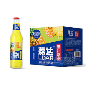 荔达凤梨味果汁汽水风味饮料520mlx12瓶