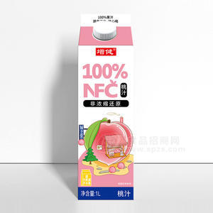 增健100%NFC桃汁果汁飲料1L