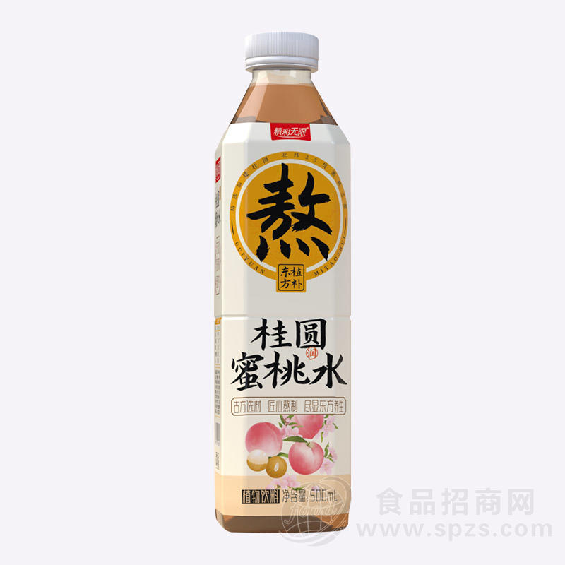 精彩无限 熬·桂圆蜜桃水植物饮料瓶装招商500ml