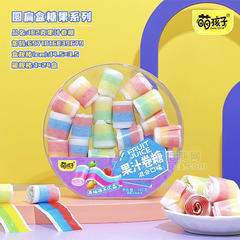 萌孩子圆扁盒糖果系列果汁卷糖182g