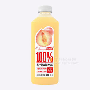 優(yōu)全出品NFC100%白桃復(fù)合果汁飲料1L