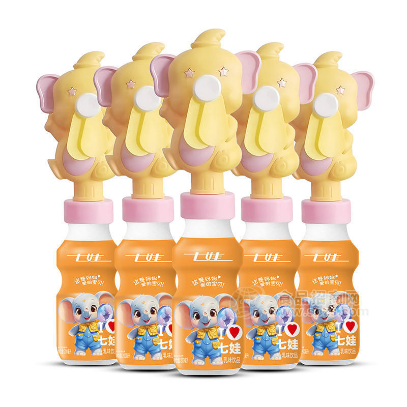 七娃小象风扇儿童乳味饮品瓶装饮料招商200ml