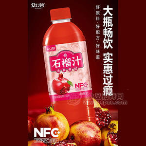 眾口妙NFC石榴味復(fù)合果汁飲料1L