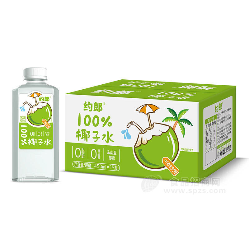 約郎100%無(wú)菌冷灌裝椰子水植物飲料450mlx15瓶