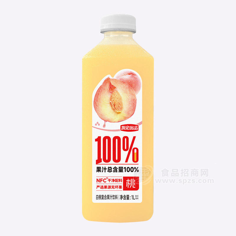 优全出品NFC100%白桃复合果汁饮料1L