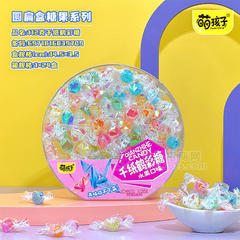 萌孩子圆扁盒糖果系列千纸鹤彩糖112g