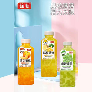 銓順活力無限果粒復(fù)合果汁飲料瓶裝飲品招商500ml