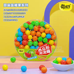 萌孩子圆扁盒糖果系列西瓜形泡泡糖202g