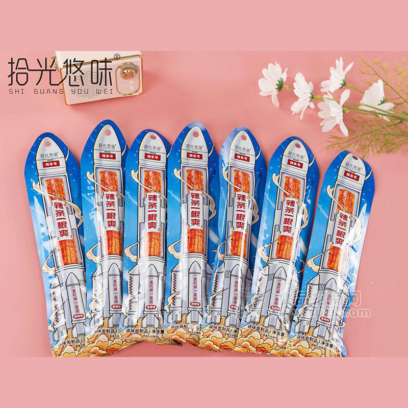 拾光悠味辣条一根爽香辣味趣味辣条火箭辣条32g