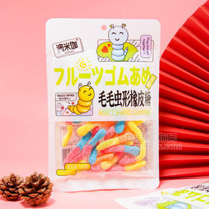 澳米伽毛毛蟲形橡皮糖糖果袋裝招商100g
