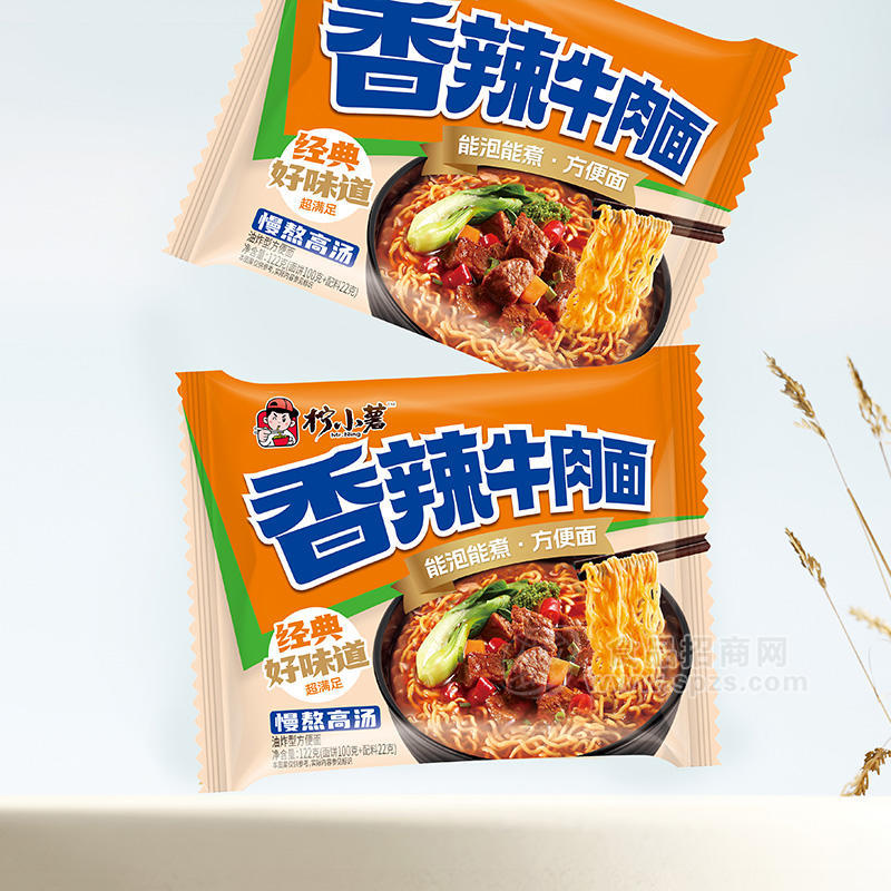 檸小薯香辣牛肉面方便面方便食品122g