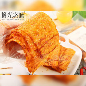 拾光悠味洽辣吧薄片透明包網(wǎng)紅辣條追劇伴侶125g