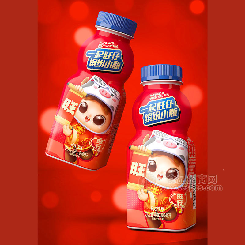 旺仔一起旺仔缤纷小瓶风味饮品瓶装饮料200ml