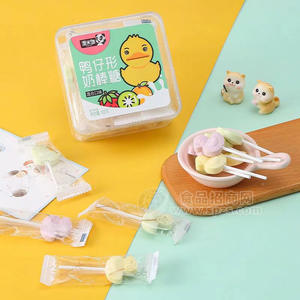 澳米伽鸭仔形奶棒糖混合口味盒装糖果招商102g