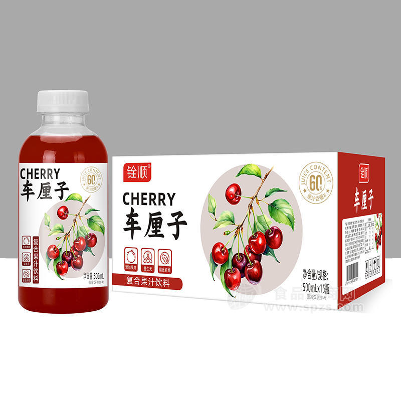 铨顺车厘子饮品复合果汁饮料箱装招商500ml