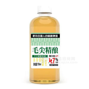 毛尖精酿啤酒中式精酿啤酒鲜啤原麦汁浓度12°p茶啤750ml
