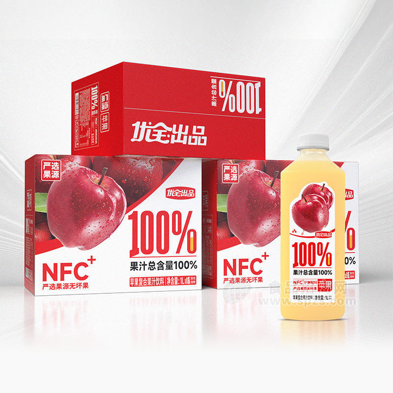 优全出品NFC100%苹果复合果汁饮料1L招商代理