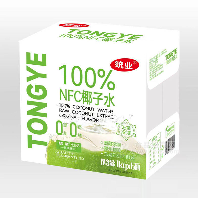 統(tǒng)業(yè)椰子水100%無菌冷灌NFC飲料飲品招商箱裝