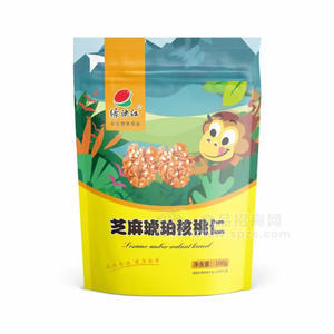 綠映紅芝麻琥珀核桃仁干果休閑食品100g