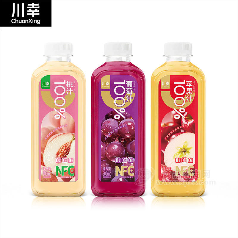 川幸桃汁葡萄汁蘋(píng)果汁100%NFC果汁飲料飲品500ml