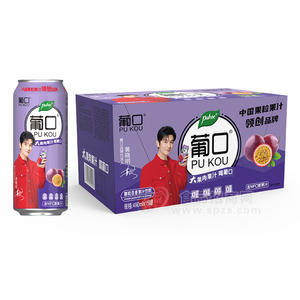 葡口果粒+果汁果粒百香果汁飲料高端禮盒裝招商490ml×15