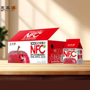 惠果源100%红苹果汁果汁饮料330gx12瓶
