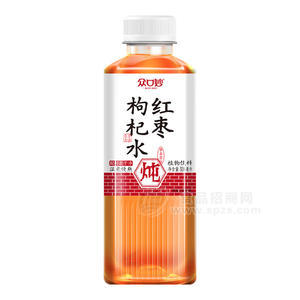 眾口妙紅棗枸杞水植物飲料500ml廠家招商