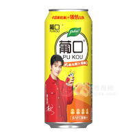 葡口果粒+果汁果粒黃桃汁飲料罐裝招商490ml