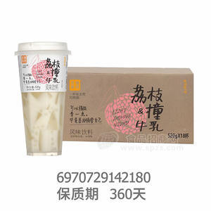 茶雅果绣520系列荔枝撞牛乳风味饮料饮品520g×18杯