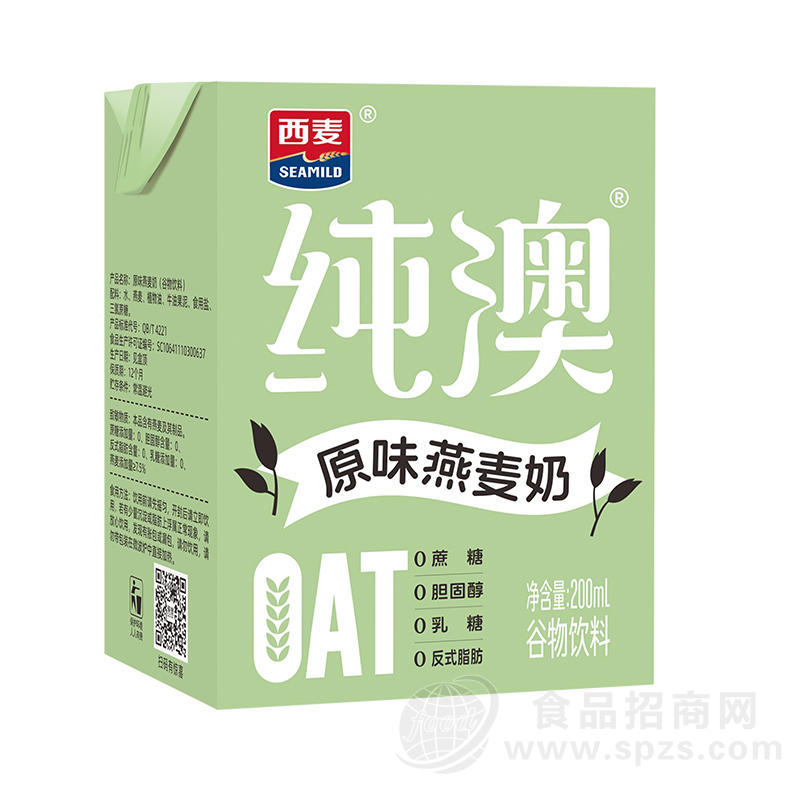 纯澳原味燕麦奶盒装饮料200ml