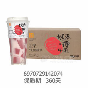 茶雅果绣520系列烤枣撞牛乳风味饮料饮品520g×18杯