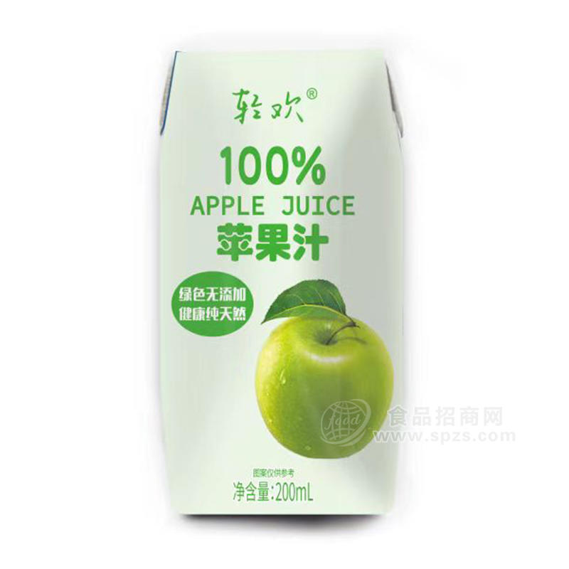 輕歡100%蘋果汁飲料飲品廠家招商200ml